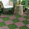 New Stone Texture Patio Deck Tiles, Diy Module Interlocking Decking Tiles Floor Tile, Easy And Quick Installation Court Tiles For Porch Poolside Balcony Backyard 44 Pieces - Red Brown - Image 2