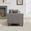 Chenille Upholstered Chaise Lounge With Nailheads And Rubberwood Legs, Wide Sleeper Sofa With 4 Throw Pillows & 2 Bolsters - Gray - Image 11