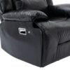 3 Seater Home Theater Recliner Manual Recliner Chair With A Led Light Strip Two Built-In Cup Holders For Living Room - Black - Image 15