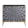 Quilla - Brass Console Cabinet - Black / Gery - Image 2