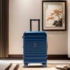 20" Carry On Luggage Lightweight Suitcase Tsa Lock USB Port Luggage Wheel Lock Artificial Leather Top Handle Spinner Wheels - Blue - Image 2