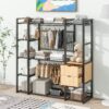 Open Style Wardrobe With Hanging Rails, Shelves And Drawers - Black - Image 20