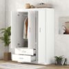3 Door Wardrobe With 2 Drawers - White - Image 7