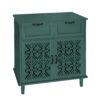 2 Door 2 Drawer Cabinet, American Furniture, Suitable For Bedroom, Living Room, Study - Dark Green - Image 12