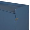 Queen Size Murphy Bed With Iron Legs, Modern Design - Blue - Image 11