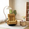 Adjustable Swivel Lounge Chair With 360 Degree Rotating Seat And Headrest Support, Leisure Chair Deck Chair Game Chair For Living Room - Yellow - Image 14