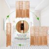 Panel Solid Wood Folding Room Divider - Natural - Image 18