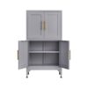 Metal Kitchen Storage Cabinet, Kitchen Pantry Storage Cabinet With Doors And Shelves, Storage Cabinet With Adjustable Leveling Foot For Kitchen, Living Room And Dining Room - Gray - Image 15