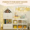 Versatile Kids Bookshelf With House-Shaped Design Multifunctional Storage, Durable - White - Image 7