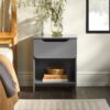 Modern Minimalist 1 Drawer Nightstand With Cubby - Dark Gray - Image 4