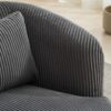 Upholstered Metal Base 360 Degree Swivel Barrel Soft Chair With Pillow, For Club, Living Room, Bedroom, Office As Well As Reading Armchair - Charcoal - Image 8