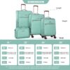 4 Piece Set (16/20/24/28), Softshell Suitcase Spinner Wheels Terylene Luggage Sets Carry On Suitcase Luggage Lightweight Durable Suitcase - Green - Image 3
