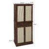 4 Door Cabinet With 1 Drawer, With 4 Adjustable Inner Shelves, Storage Cabinet - Natural - Image 3