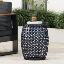 Metal End Table Large - Navy Blue