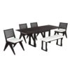 Modern 6 Piece Extendable Dining Table Set With 4 Wicker Back Upholstered Dining Chairs And Long Bench, 2 Removable Leaf - Espresso - Image 10