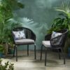Outdoor Accent Chair With Rope Weave And Metal Frame (Set of 2) - Gray - Image 2