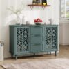 2 Door 3 Drawer Cabinet, American Furniture, Suitable For Bedroom, Living Room, Study - Dark Green - Image 4
