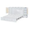 Full Size Murphy Wall Bed With Drawer And Rattan Decoration - White - Image 15