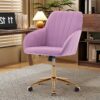 Ergonomic Swivel Office Chair With Backrest, Adjustable And Comfortable For Long Sitting - Lilac - Image 5