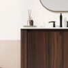 36" Modern Bathroom Vanity With Rectangle Ceramic Sink, Bathroom Cabinet And 45 Degrees Free Handle Design Soft Closing Doors, 1 Open Shelf At The Bottom - Dark Brown - Image 12