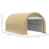 Outsunny - 10' x 16' Carport, Heavy Duty Portable Garage Storage Tent With Large Zippered Door, Anti-Uv Pe Canopy Cover For Car, Truck, Boat, Motorcycle, Bike, Garden Tools, Outdoor Work - Beige - Image 7