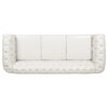 84.65" Rolled Arm Chesterfield 3 Seater Sofa - White - Image 9