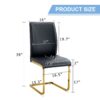 Luxurious And Minimalist Chair Covers, 2 High Elasticity Dining Chairs Arched Legs - Black / Gold - Image 3
