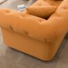 Retro Medieval Style Sofa With Roll Arms And Throw Pillows - Orange - Image 8