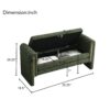 Modern Teddy Bed End Bench With Arms And Storage, Upholstered Large Foot Rest Stool, Comfy Window Vanity Bench For Living Room, Dorm, Coffee Table, Teddy - Olive Green - Image 10