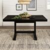 Classic Extendable Trestle Dining Table - Antique Black - Image 5