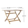 Blissique - Outdoor Foldable Wood Dining Table With Slat Design - Natural - Image 3