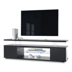 TV Stand For 60" TV LED Gaming Entertainment Center Media Storage Console Table With Large Side Cabinet For Living Room - Black