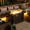 44" Outdoor Fire Pit Table, Propane Fire Table With Ceramic Tabletop Gas Fire Table - Espresso - Image 2