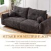 Lamb's Wool 2 Seater Cushion Sofa Comfortable Sofa For Living Room Bedroom And Other Casual Spaces Lamb's Wool Sofa With 2 Cushions And 2 Ball Pillows (Set of 2) - Gray - Image 11