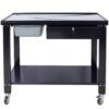 Transmission Teardown Work Station 1 / 2 Ton Capacity Sloping Drain Table Locking Drawer Removable Drain Basin Full-Width Lower Shelf Four Caster Wheels - Black - Image 9