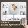 Aluminium Medicine Cabinet Mirror With 3 Colors LED Light And Defogging Function - White - Image 8