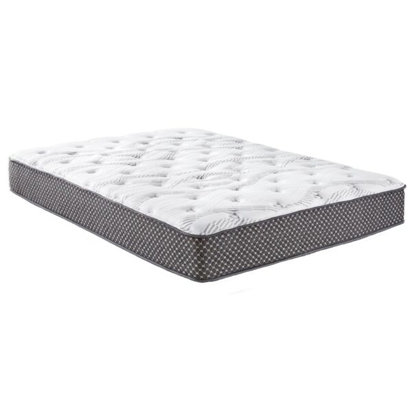 10" Twin Long Quilted Hybrid Mattress, Medium Firm - Black / White