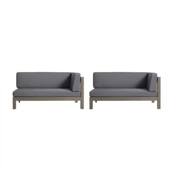 Brava - X Back Right Corner Bench (Set of 2) With Water Resistant Cushions - Dark Gray