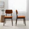Carlos - Solid Back Side Chair (Set of 2) - Brown / Burnt Orange - Image 3