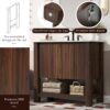 36" Modern Bathroom Vanity With Rectangle Ceramic Sink, Bathroom Cabinet And 45 Degrees Free Handle Design Soft Closing Doors, 1 Open Shelf At The Bottom - Dark Brown - Image 7