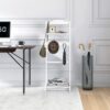 Accent Portable Garment Rack, Clothes Valet Stand With Storage Organizer - White - Image 10