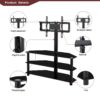 43.3" Multi-Function TV Stand Height Adjustable Bracket Swivel 3 Tier - Black - Image 4