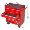 5 Drawers Multifunctional Tool Cart With Wheels - Red - Image 2