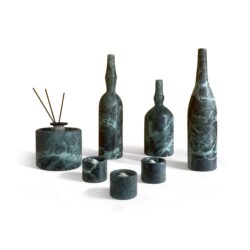 Diamond Natural Marble Living Room Accessories Set, Luxury 7 Pieces Genuine Marble, Real Marble - Green