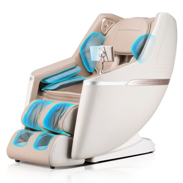 Bosscare - Sl Zero Gravity Massage Full Body Chair With Voice Control Shiatsu Recline - Beige / Gold