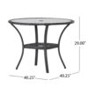 Bistro Table With Iron Frame And Glass Top - Gray - Image 3