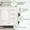 Bathroom Vanity, Modern Bathroom Cabinet With Sink Combo Set, Bathroom Storage Cabinet With A Soft Closing Door And 3 Drawers, Solid Wood Frame - White - Image 6