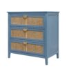 3 Drawer Cabinet Natural Rattan Suitable For Bedroom - Blue - Image 7