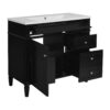 Bathroom Vanity With Top Sink, Modern Bathroom Storage Cabinet, 2 Drawers And A Tip-Out Drawer, Single Sink Bathroom Vanity - Black - Image 9