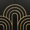 4 Door Cabinet Modern Fluted Sideboard Buffet With Storage, Curve Element With Strict Lines - Black - Image 9